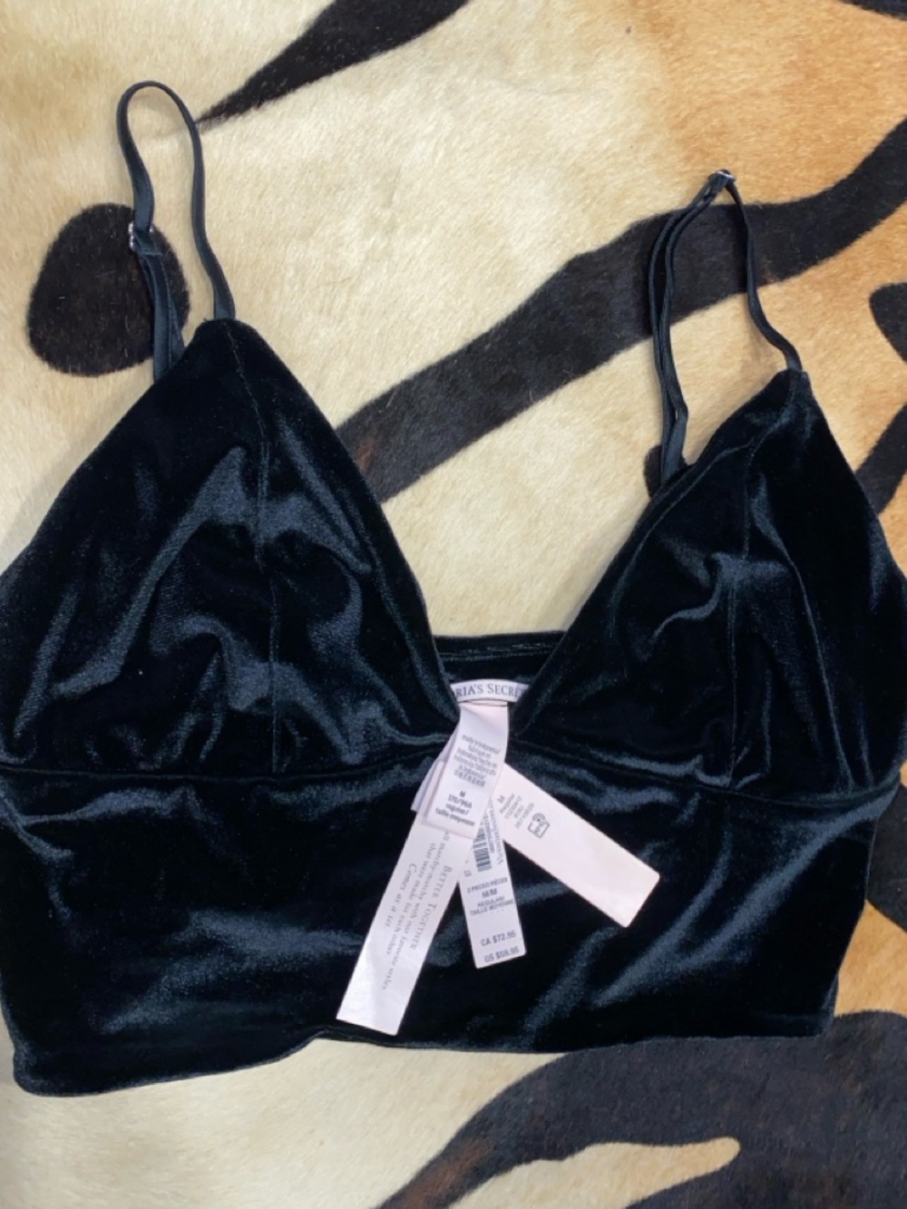 Victoria's Secret Black Velvet Bralette NWT
